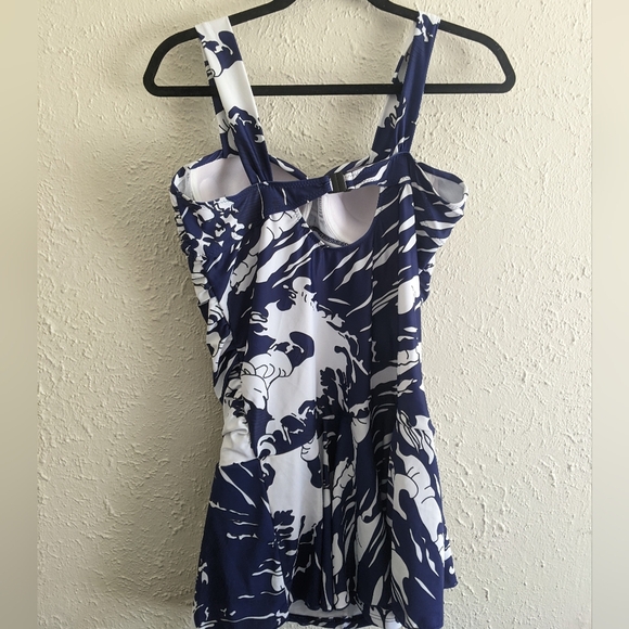Unbranded Blue & White Ruffle Swim Dress - Picture 5 of 7